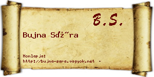 Bujna Sára névjegykártya