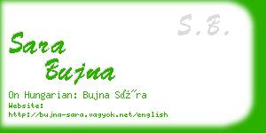 sara bujna business card